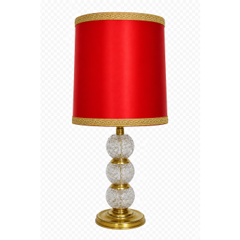 Kryształowa lampa stołowa Mid Century Modern lata 70